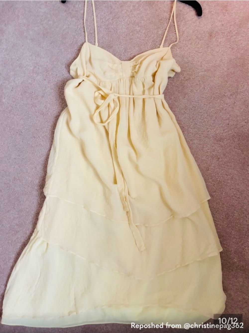 Club Monaco Light Yellow Layered Spaghetti-Strap Dress - Picture 10 of 11